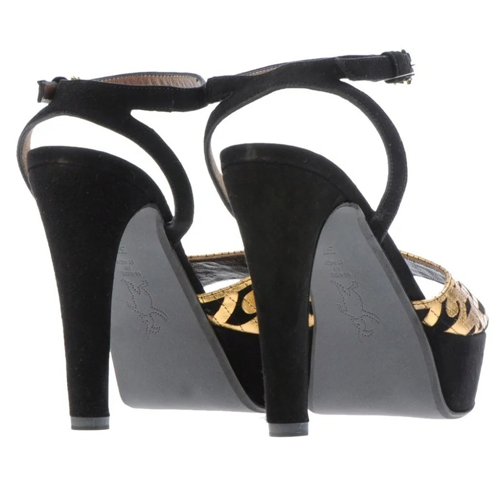NIB MARNI leather ‎ black/ gold pumps. MUST HAVE - Picture 4 of 4